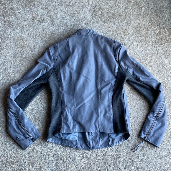 free people cool and clean jacket moto distressed suede edgy zipper large - Picture 9 of 10